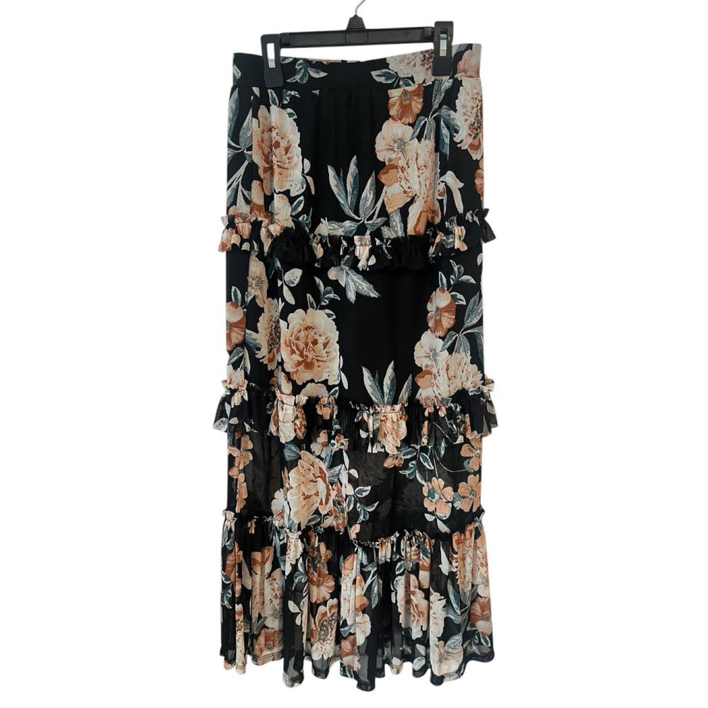 American Rag Maxi Skirt XS Floral Print Fringe